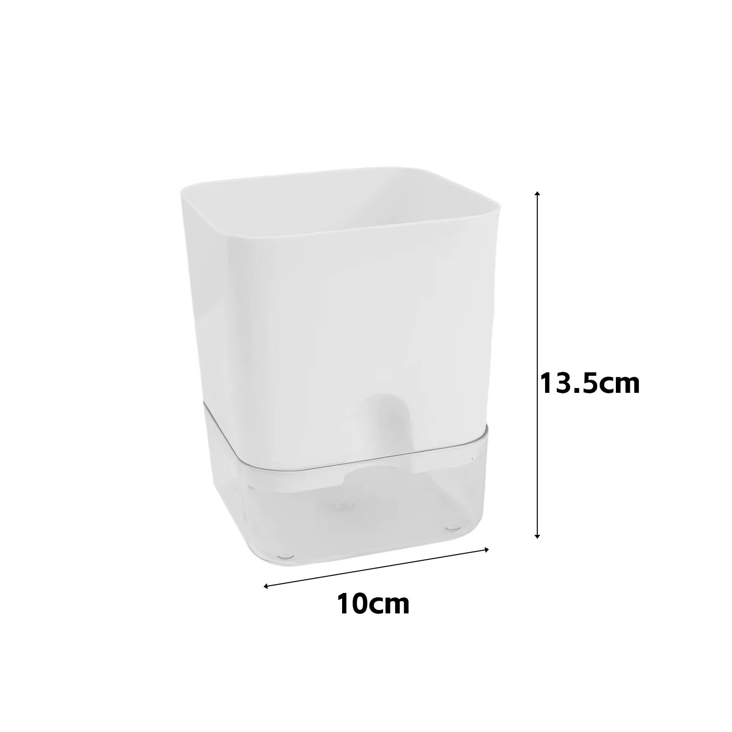Pot de fleurs auto-arrosant blanc carré à double couche pour plantes d'intérieur et d'extérieur, bal