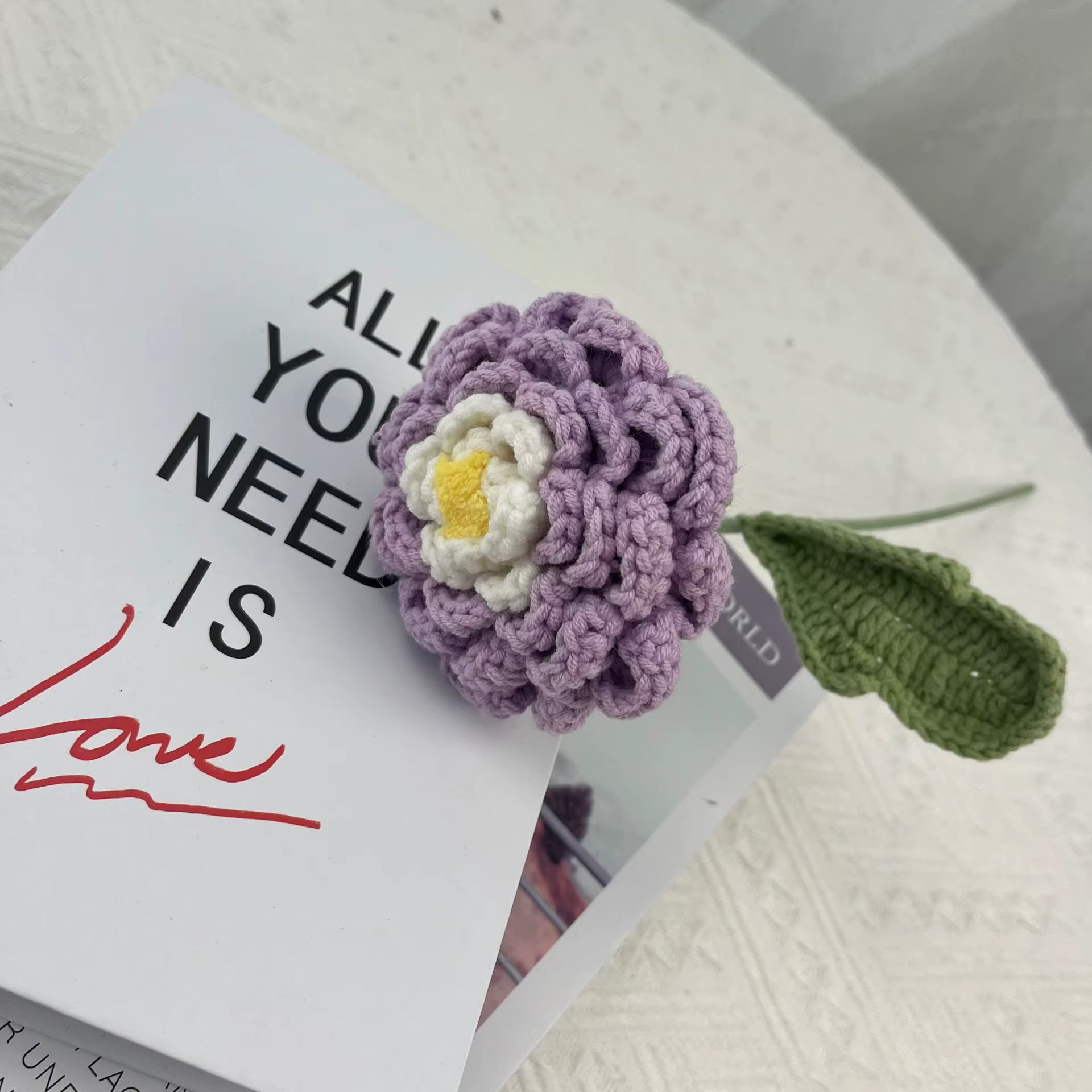 Crochet fil fleur pivoine Bouquet maison bureau ornement vie éternelle fleur tissage fleur en gros à