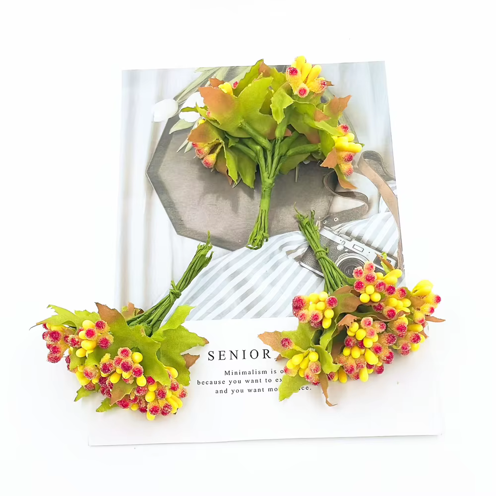 Fleurs Artificielles en Étamines de Gel, Guirxiété Artisanale pour Scrapbooking, Décoration de ixde 
