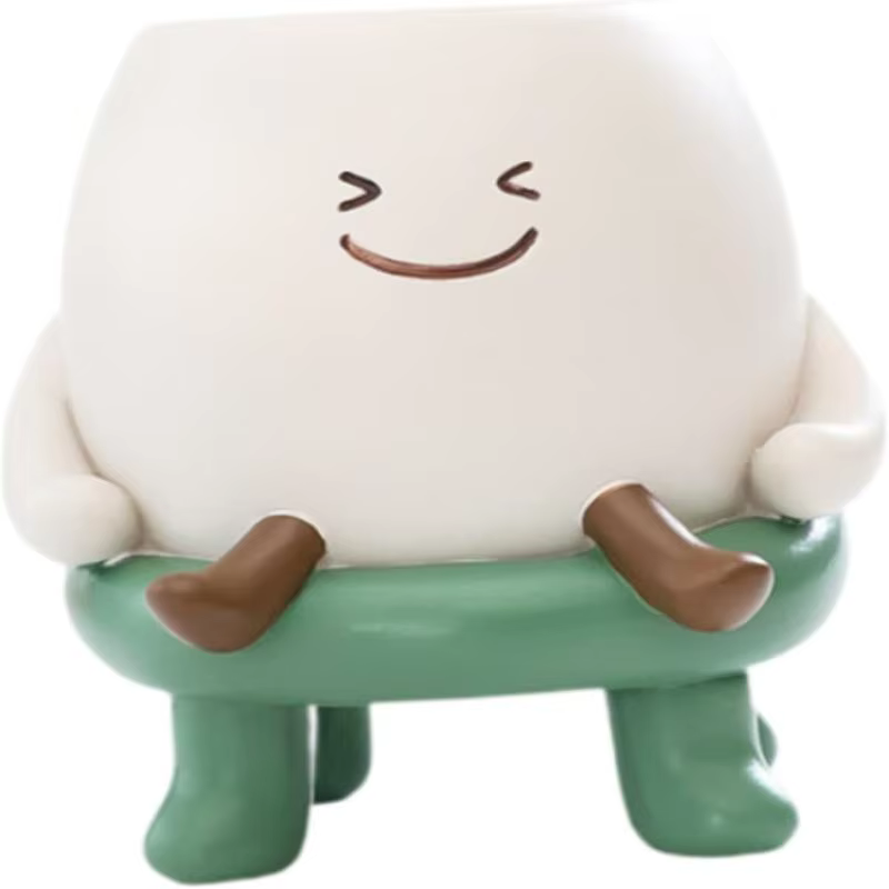 Pot à Cactus 9x10cm, Jardinière Mignonne, Jardinière Élégante avec Jambes Souriantes, Mini Pots en R