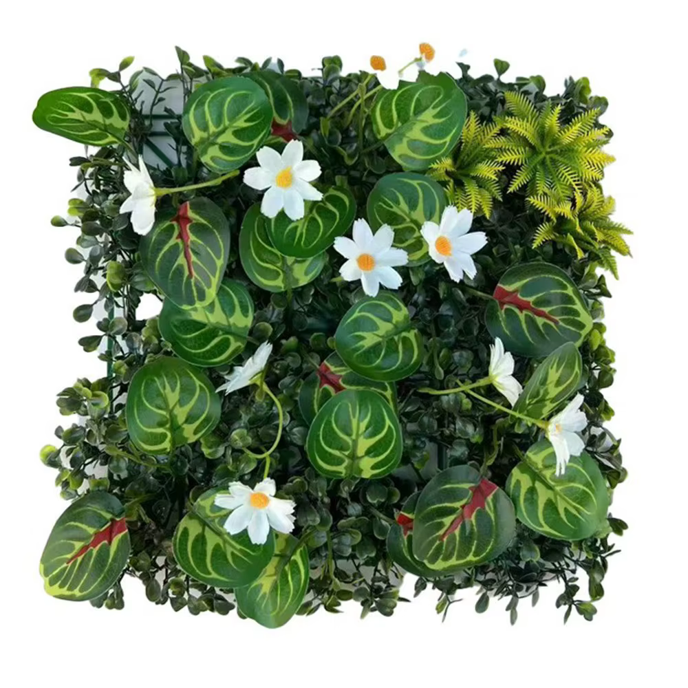 Panneau mural végétal artificiel DIY, tapis d'eucalyptus artificiel anti-UV, herbe de fougère artifi