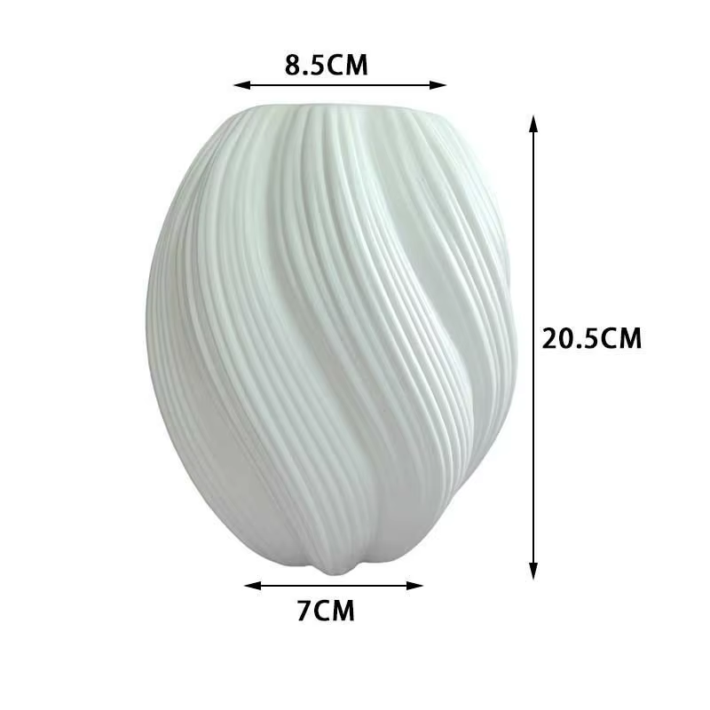 ✔ Vase en plastique texturé blanc, vases à fleurs modernes côtelés et torsadés pour la décoration de