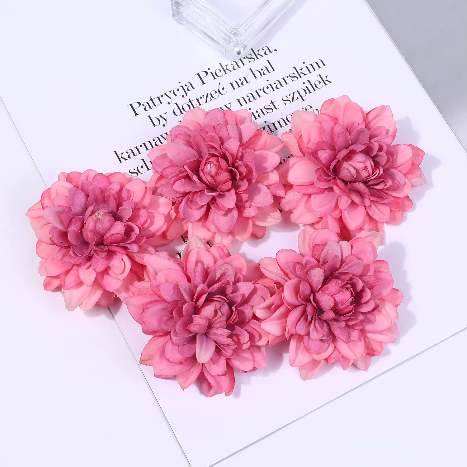 Têtes de fleurs de dahlia artificielles, 2/5 pièces, pour décoration de la maison, fausses fleurs, c