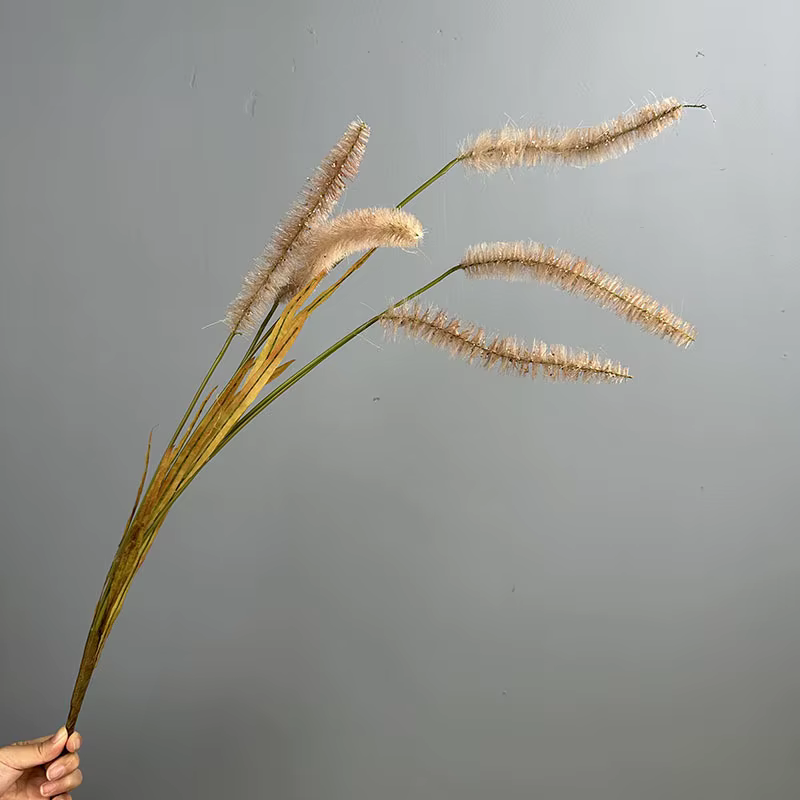 4 pièces de plantes artificielles en plastique, herbe verte à poils, décoration florale pour balcon,