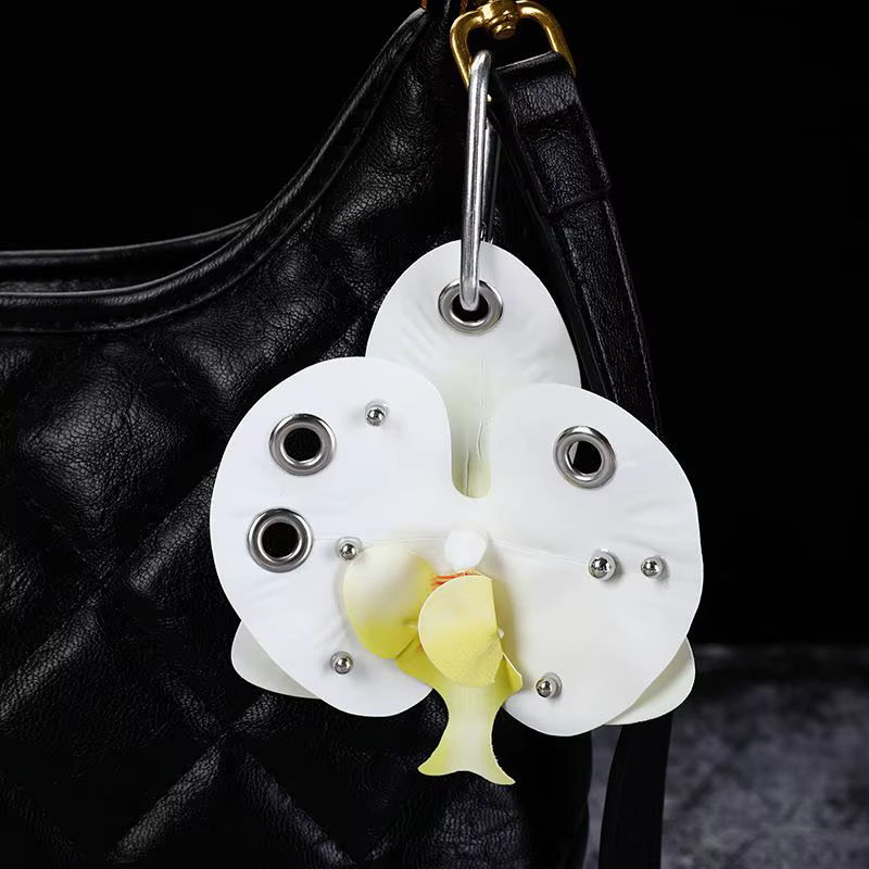 Porte-clés orchidée Lily Phalaenopsis exquis, Simulation créative de sac à fleurs, pendentif, sac à