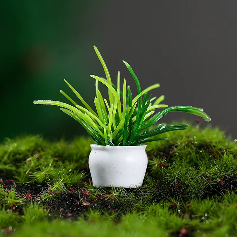 Mini arbre miniature en pot pour maison de poupée, 4 pièces, 1:12, pour plantes vertes, meubles de m