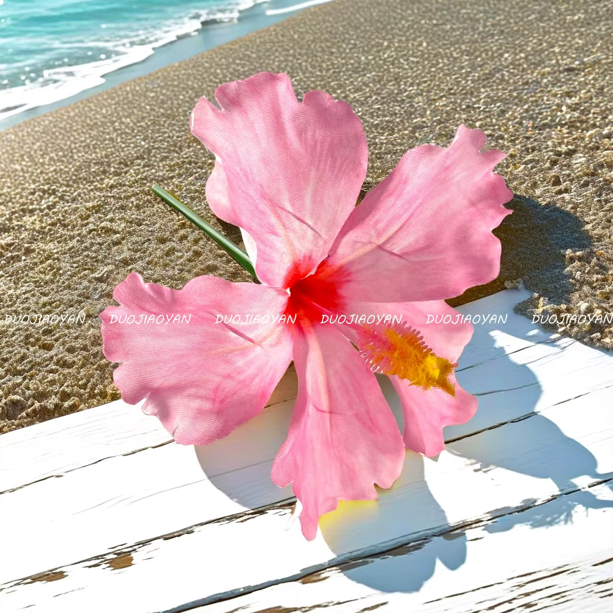 Pince à cheveux fleur d'hibiscus, barrette florale tropicale hawaïenne, accessoires de cheveux bohèm