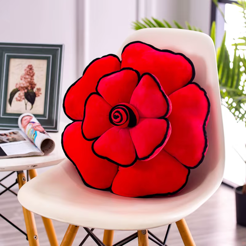 Grand coussin en forme de Rose, coussin décoratif pour sièges, canapé, intérieur de voiture, fleur, 