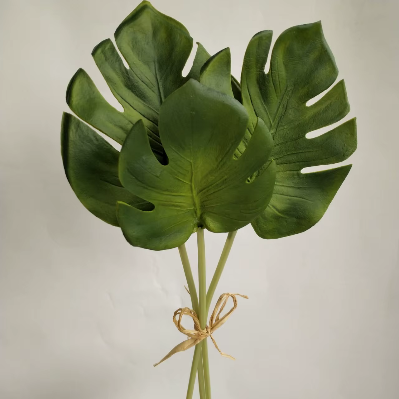 SunMade-Feuilles de monstera nordiques, cuir chevelu en PU Él, plantes décoratives, décoration de ja