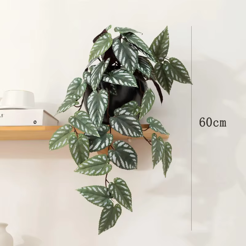 3 pièces de plantes vertes artificielles de type feuille de perilla, décoration murale florale pour 