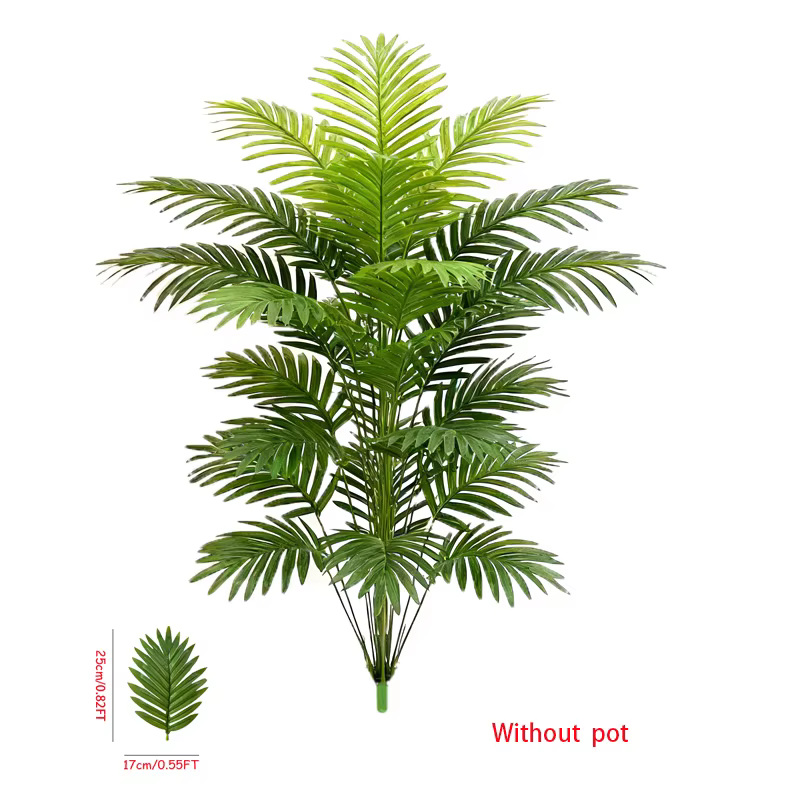 Palmier artificiel de 60 à 80 cm de hauteur, fausses plantes Monstera, branche en plastique, feuille