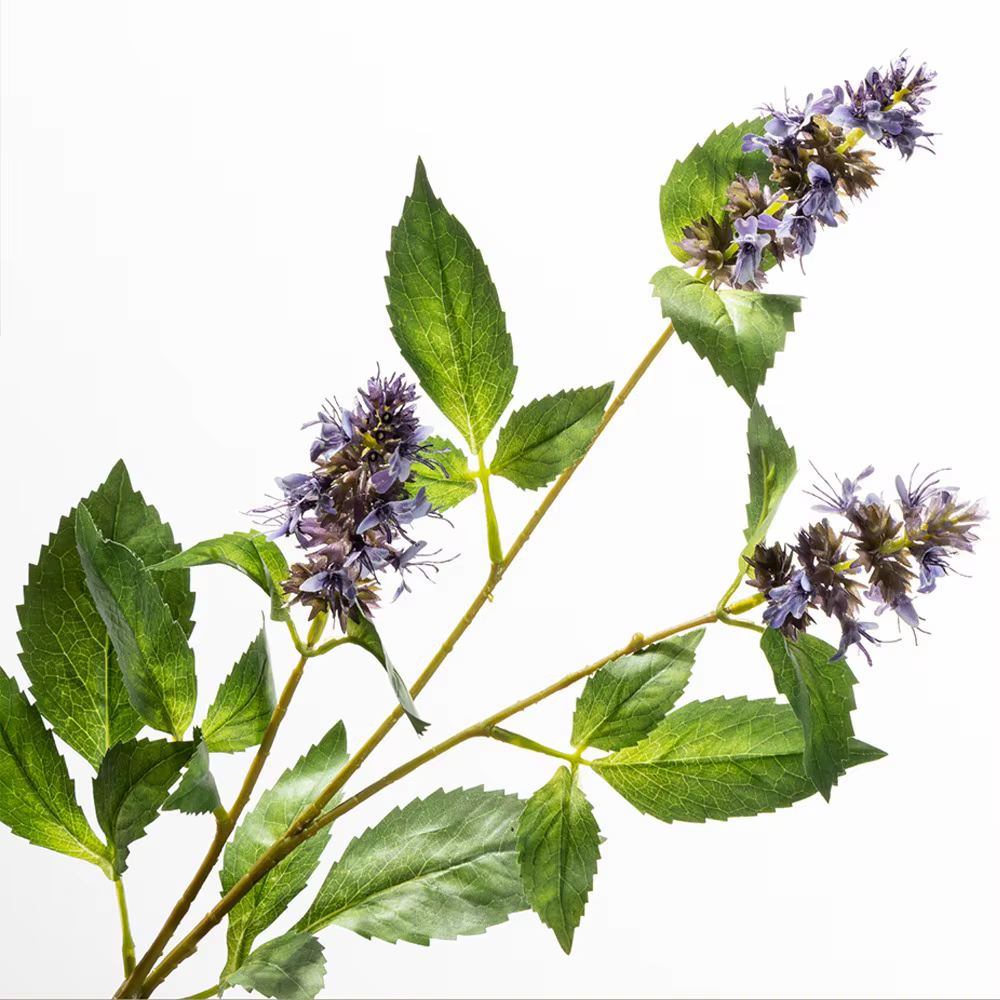 Fleur artificielle de Pogostemon à 3 têtes, tige haute, simulation de Pogostemon, plante artificiell