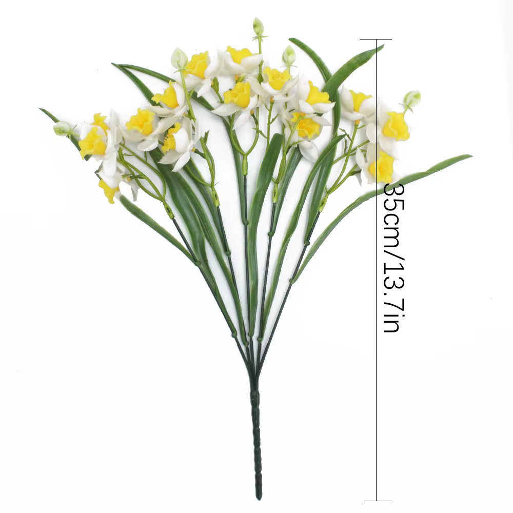 Jonquiles artificielles 35cm, 1 pièce, fleurs de printemps, fausses fleurs en plastique souple pour 