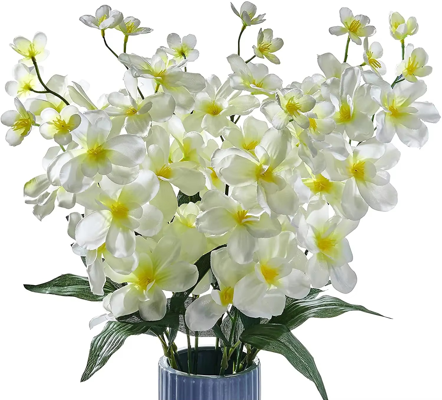 10 pièces d'orchidées artificielles fleurs bleues longues tiges en vrac pour la maison de mariage