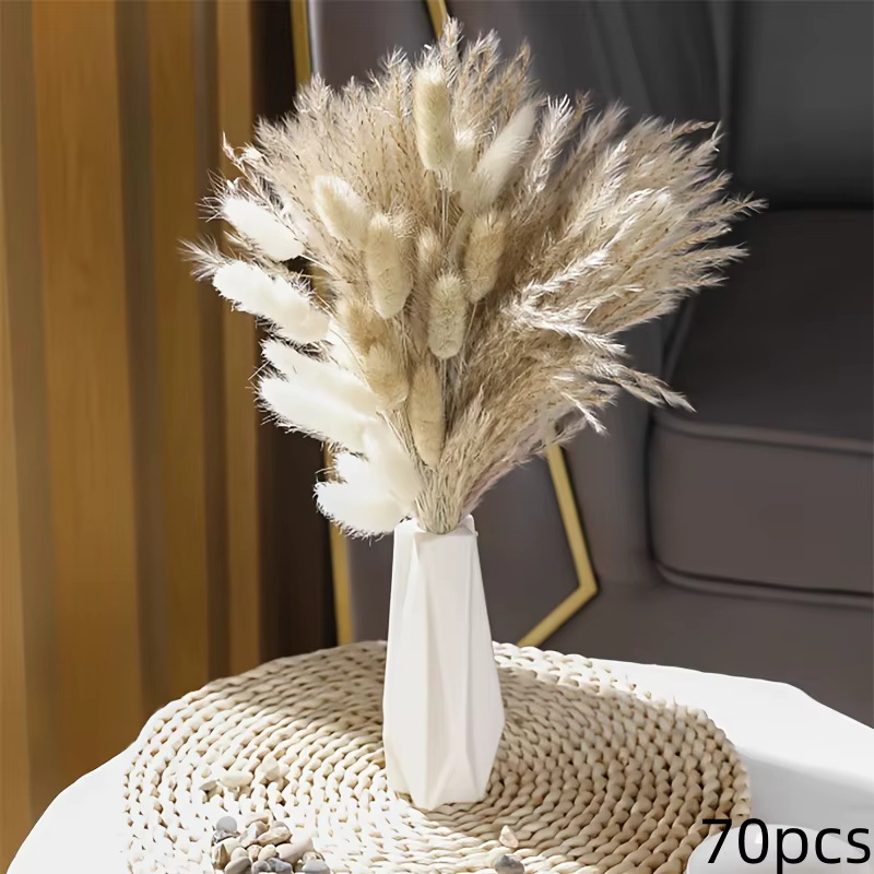 90 pièces fleurs séchées Pampas lapin queue Eucalyptus Bouquet Boho maison jardin décoration fleur a