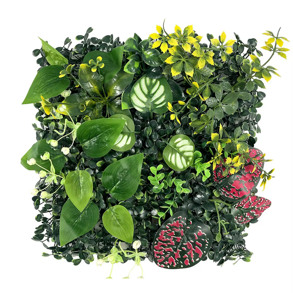 Panneau mural végétal artificiel DIY, Tapis artificiel d'eucalyptus anti-UV, Herbe artificielle vert
