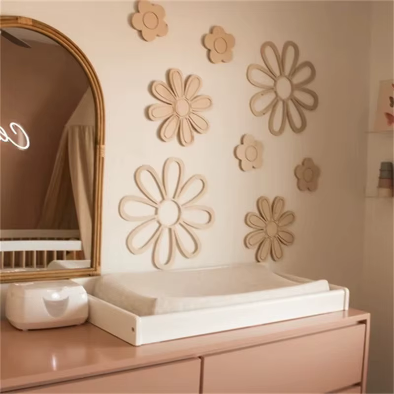 Marguerite en bois fleurs murales décor de pépinière Boho pépinière chambre d'enfants décoration mur
