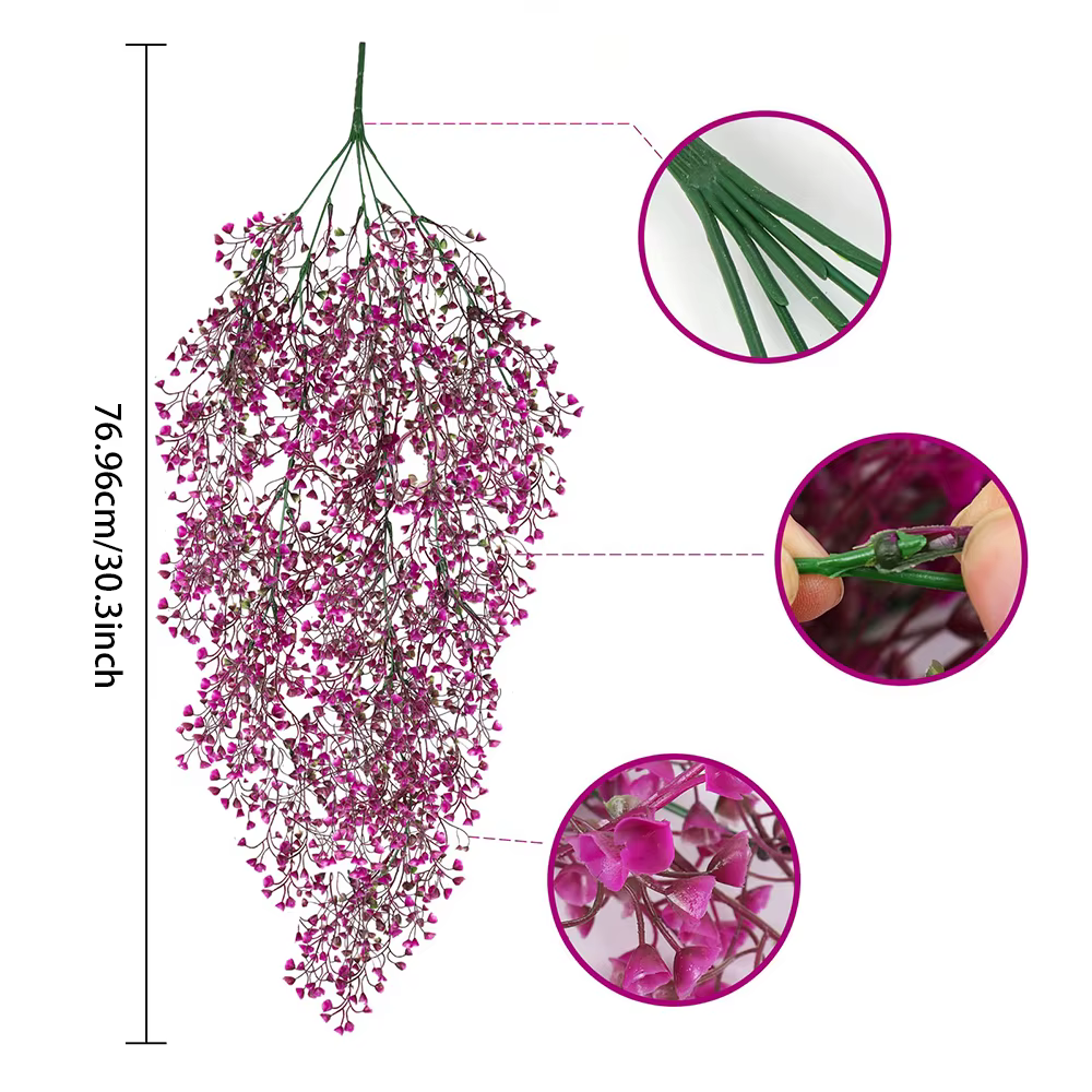 1 pièce de fleurs artificielles de glycine suspendues - Plantes artificielles résistantes aux UV pou