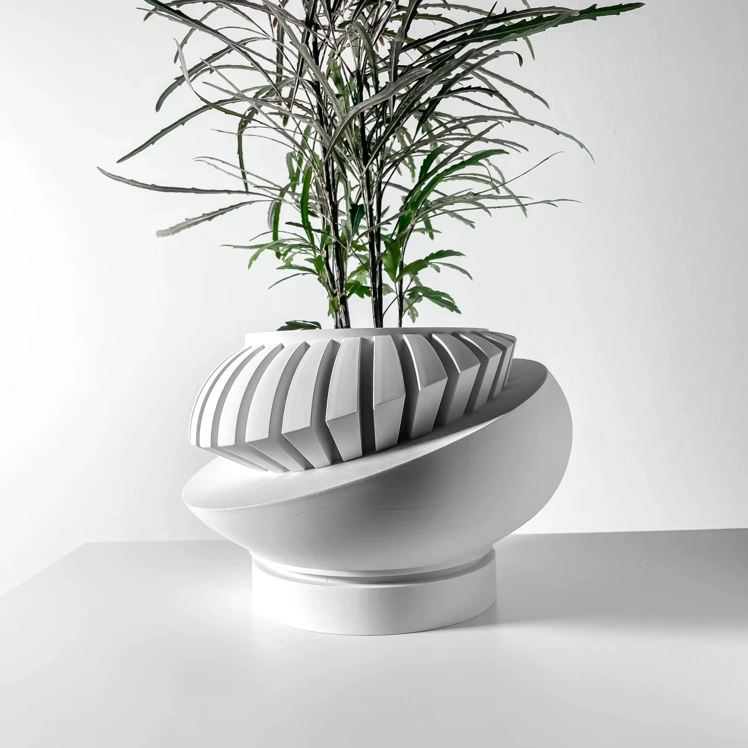 Pot à plantes moderne et minimaliste imprimé en 3D - Pot à fleurs biodégradable pour la décoration d