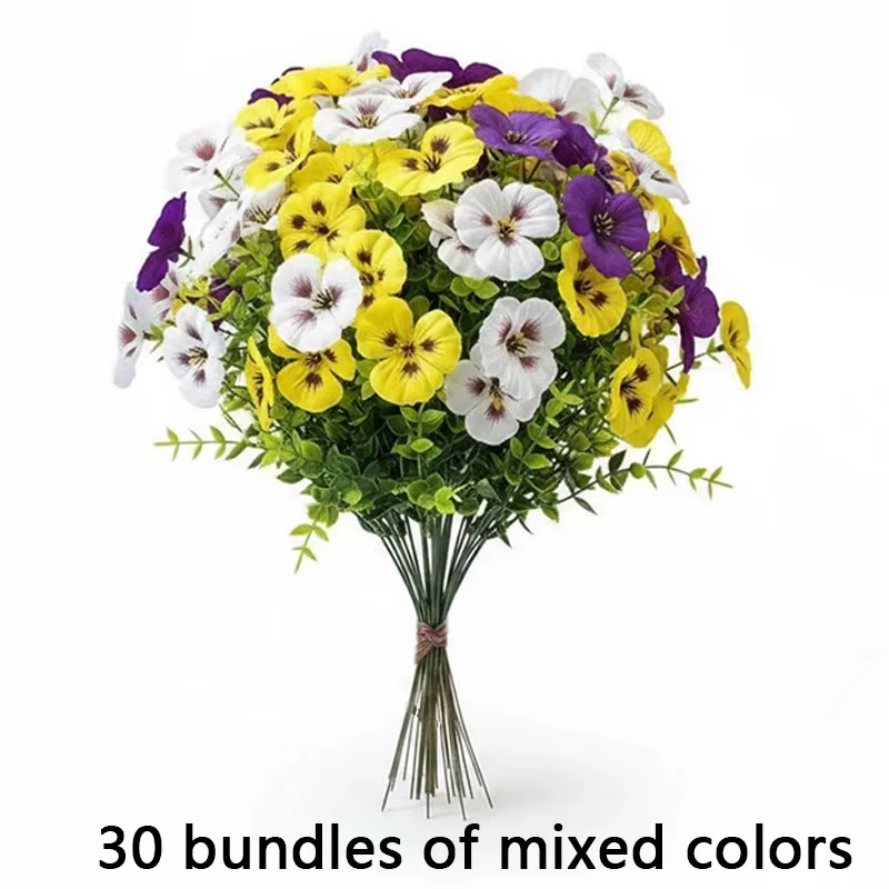 30 bouquets de fleurs artificielles (pâquerettes et marguerites), fleurs décoratives pour les fêtes,