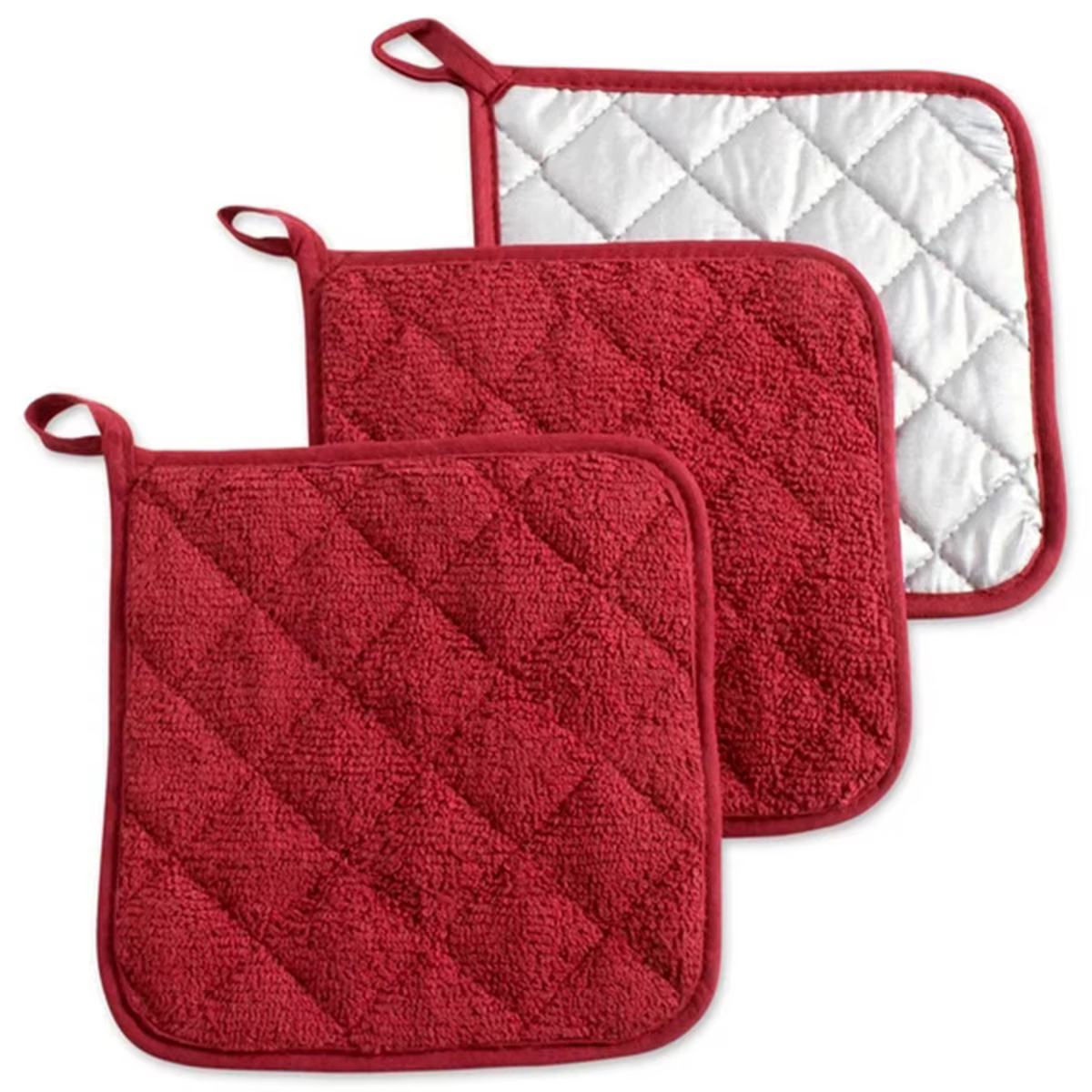 Porte-Pot en coton résistant à la chaleur, 3 pièces, coussin de Pot chaud, poignée ferme, tapis de T
