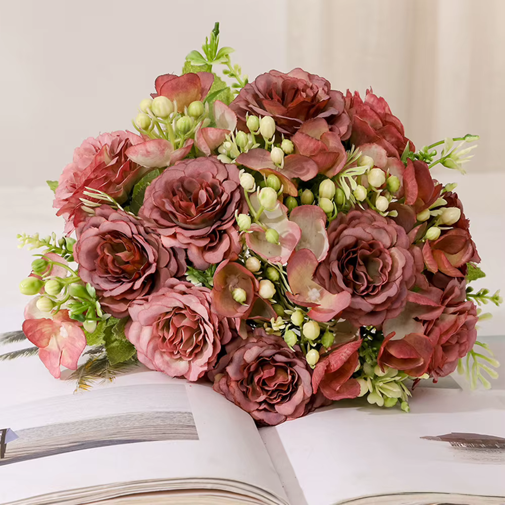 Bouquet de fleurs artificielles en soie vintage, 1 pièce, pivoine, coucou, haute qualité, pour maria