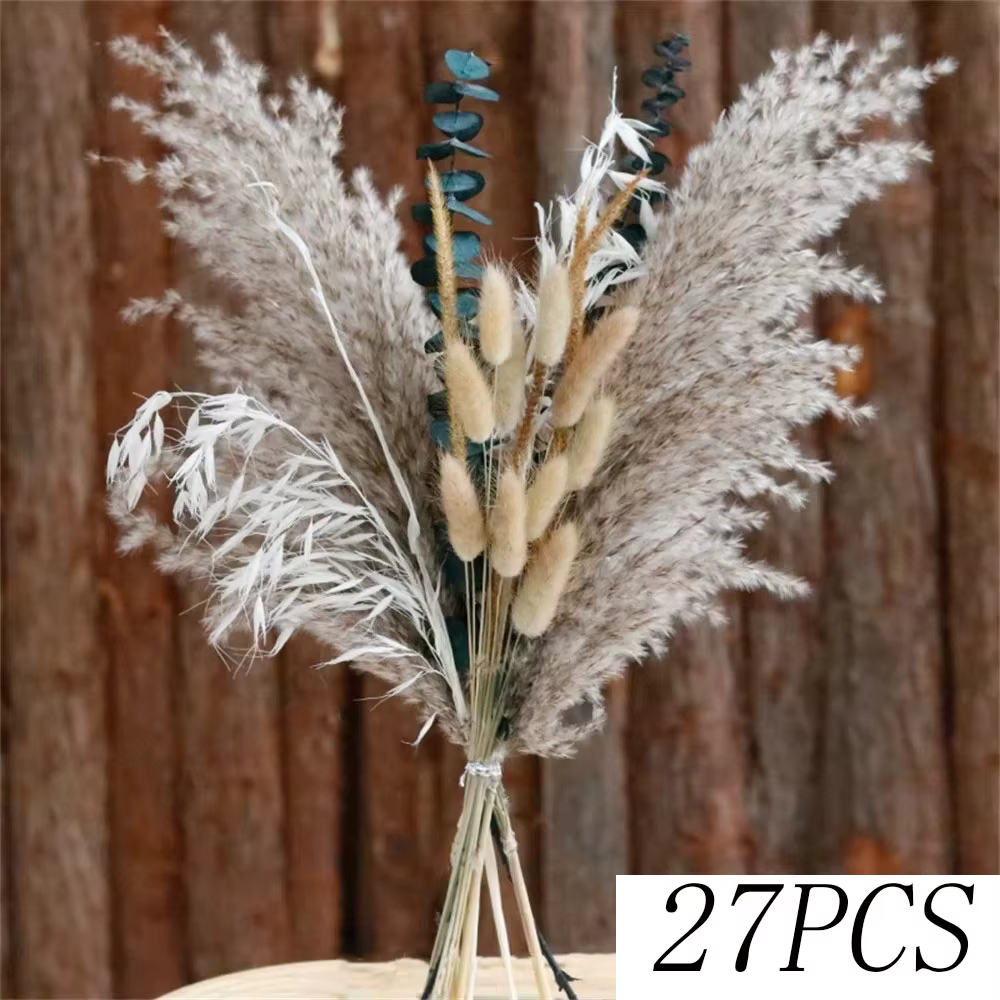 Bouquet de fleurs séchées naturelles, Arrangement de mariage, roseaux de Phragmites moelleuses, queu