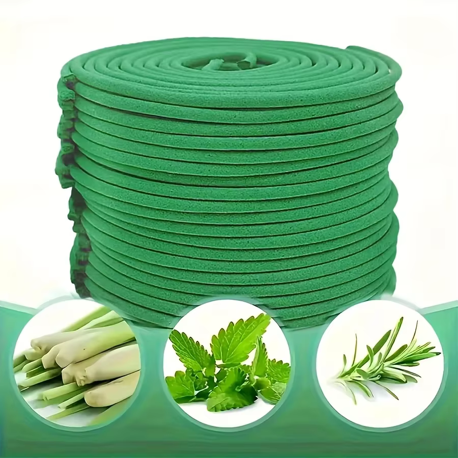 Bobines anti-moustiques naturelles à la citronnelle – Encens longue durée 40 heures, comprend un sup