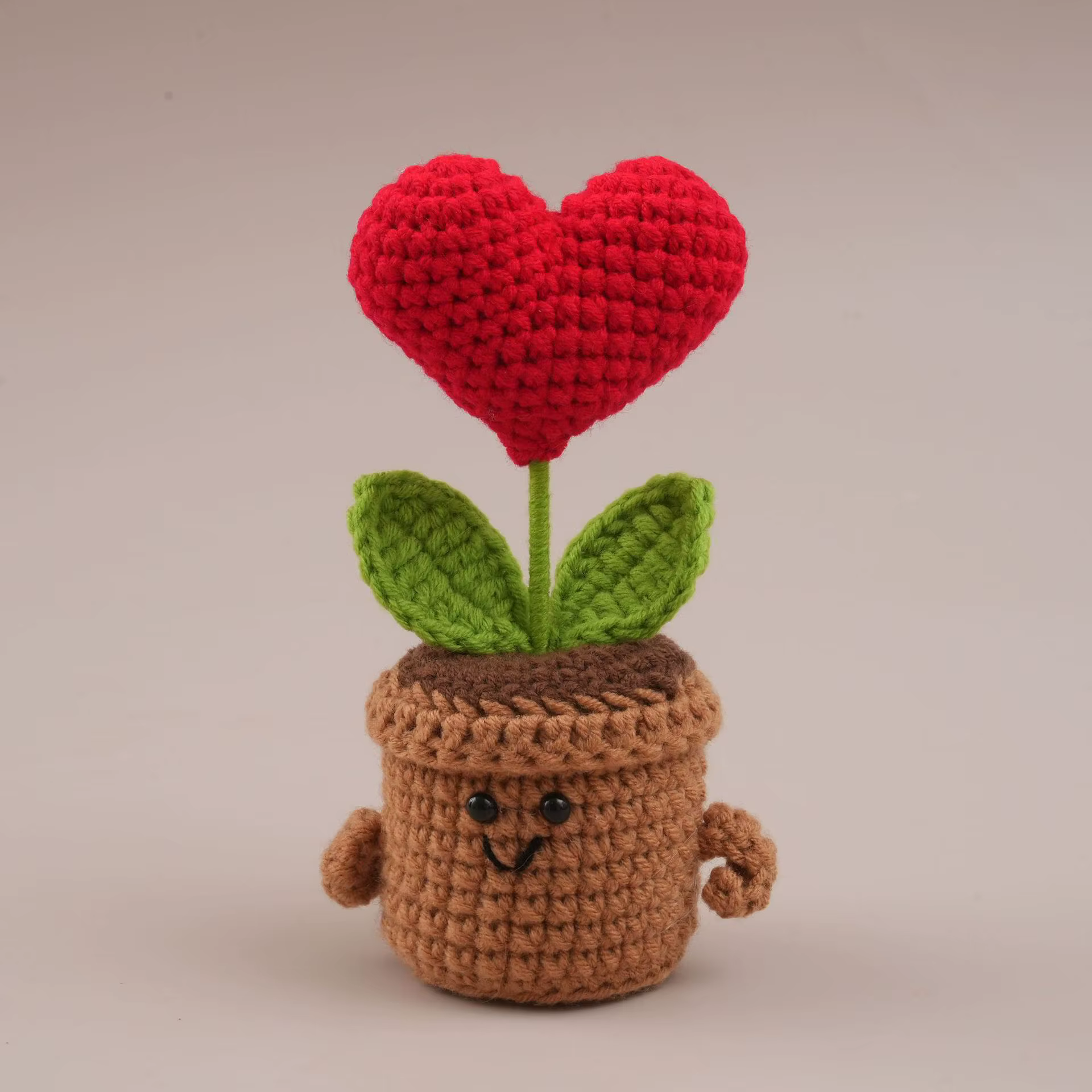 Pot de fleurs au crochet mignon, plantes artificielles créatives en pot, fleurs tissées à la main, o