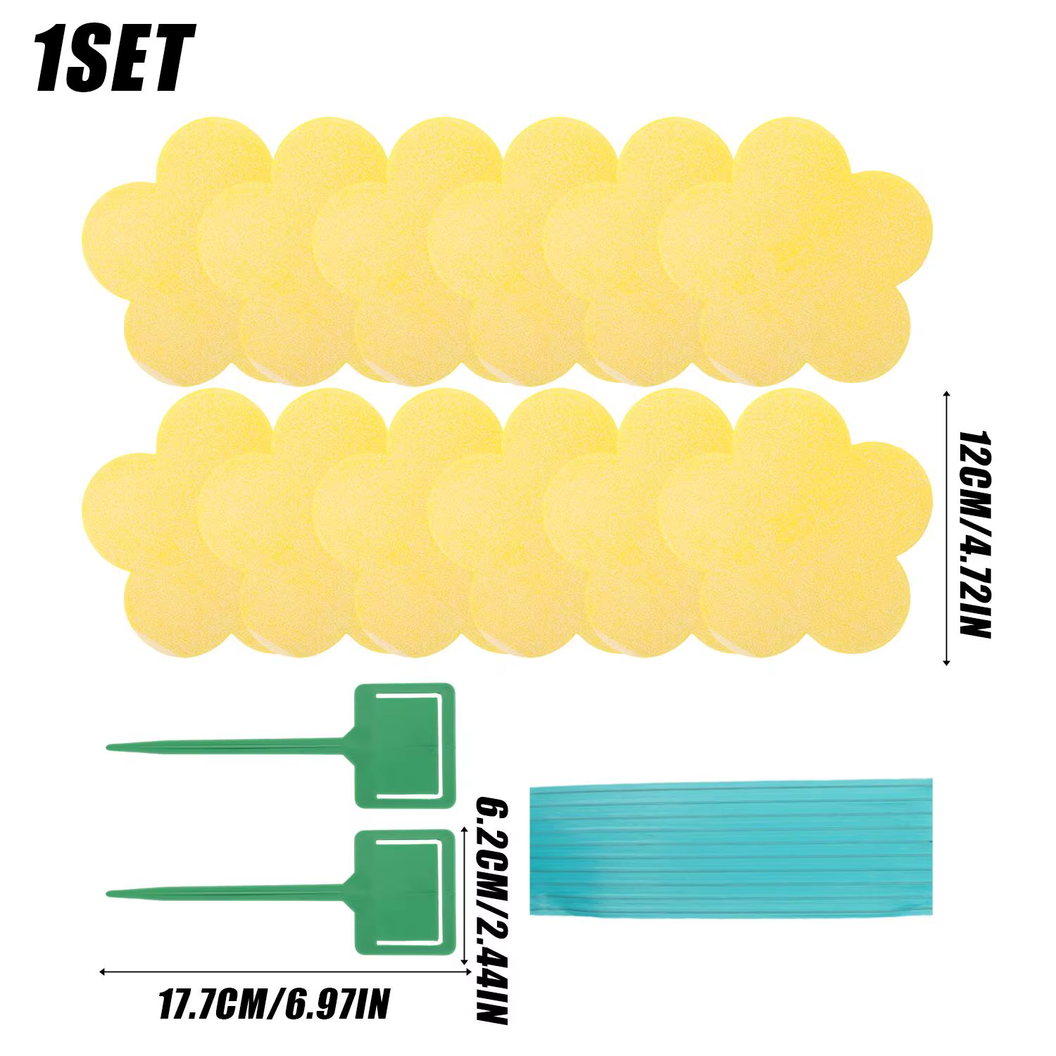 Piège adhésif double face pour fleurs, intérieur/extérieur, jaune, attrape-moucherons pour pucerons,