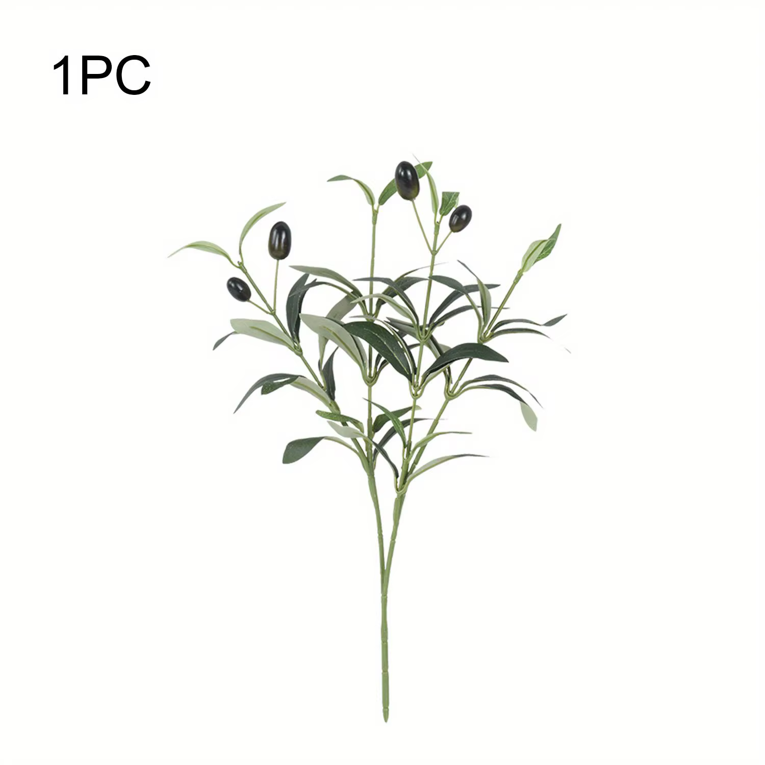 Tiges de fausses feuilles d'olivier, plantes artificielles de 15 pouces de hauteur, Branches d'olivi