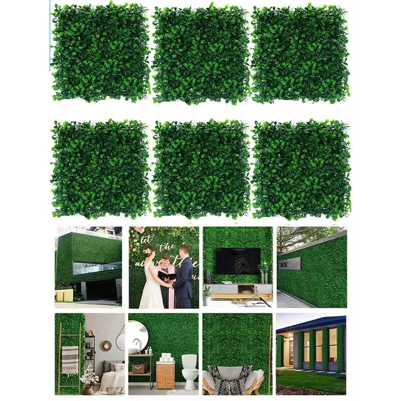Panneau mural de plantes artificielles, 10 pièces, haie en buis, Protection UV verte, décor vert, cl