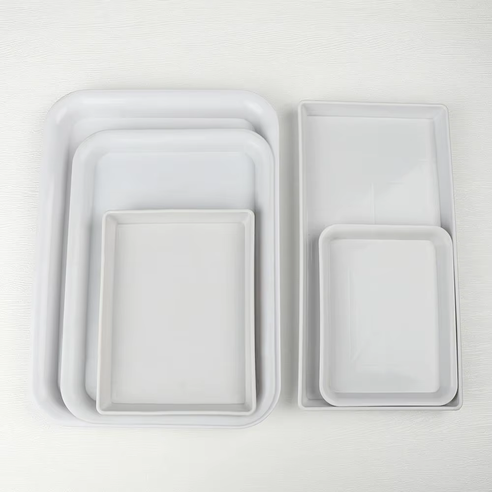 Pot de fleur en plastique pour l'intérieur et l'extérieur, plateaux d'égouttement, plante rectangula
