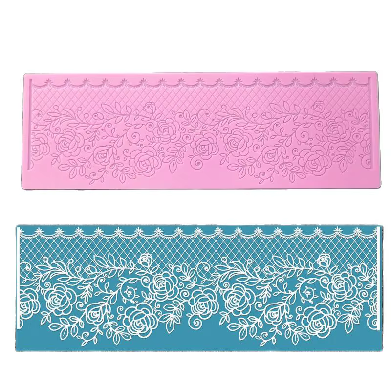 Tapis en dentelle florale, moule en Silicone pour la décoration de gâteaux, outils de pâtisserie, mo
