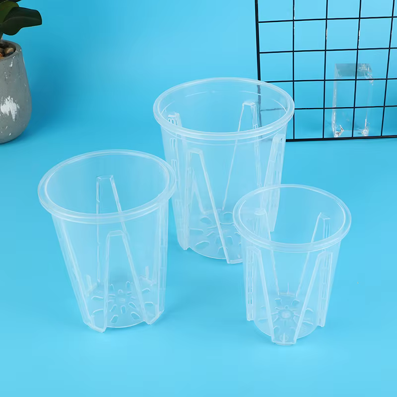 Pot de plante en plastique transparent, porte-fleur cylindrique, plan végétal durable, anti-déformat