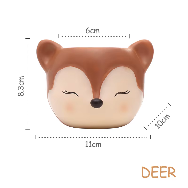 Adorable mini jardinière succulente en résine animale – Panda, hibou, ours, cerf, pot de plantes déc