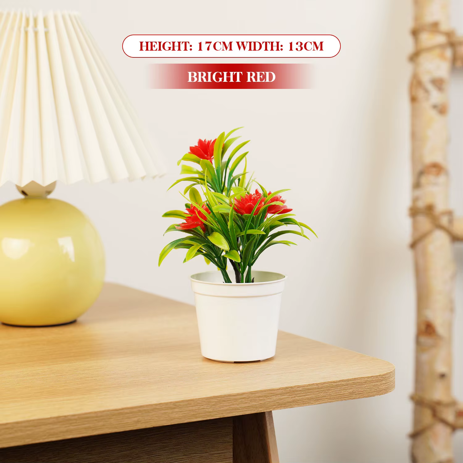 Bonsaï Vert Artificiel en Pot pour la Décoration Intérieure Plantes Artificielles, Fausses Fleurs Dé