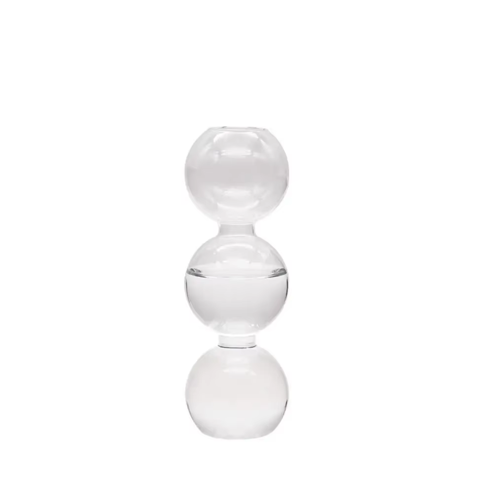 Vase en verre romantique, Pot de fleur hydroponique moderne et créatif, Vase de fleur sphérique Simp