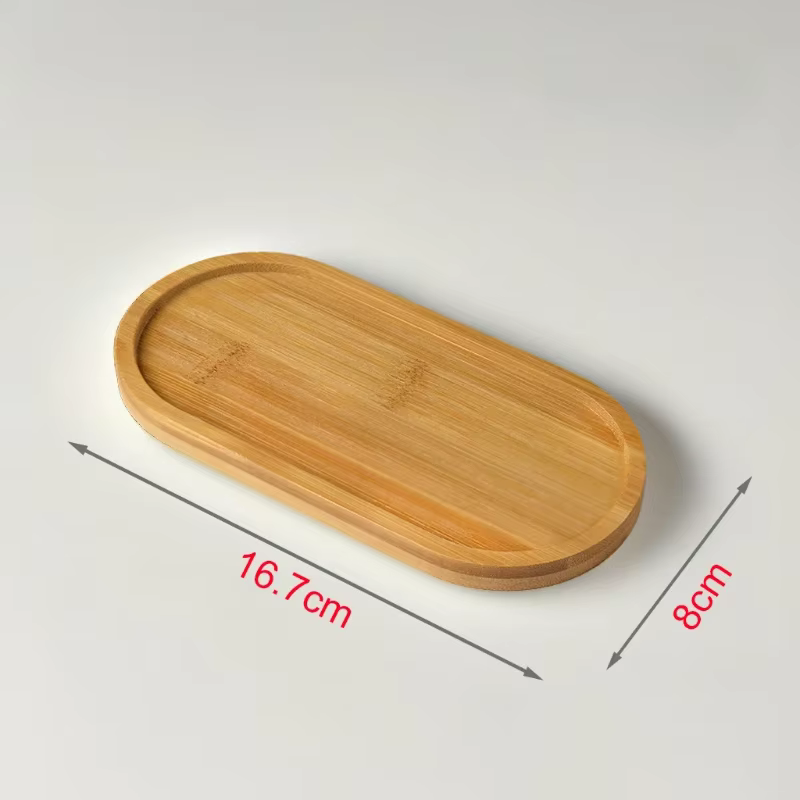 Plateau de rangement en bambou pour la maison, rangement pour bijoux et tasses à thé, dessous de ver