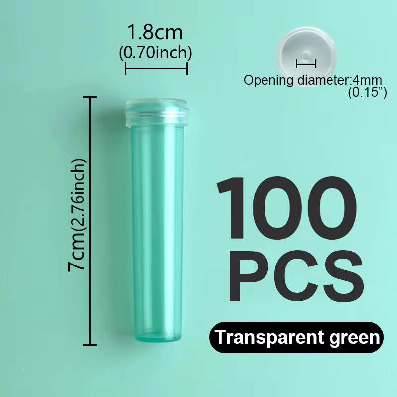 Tube de Nutrition de fleurs fraîches en plastique, 100 pièces, avec bouchon, Tube de stockage d'eau,