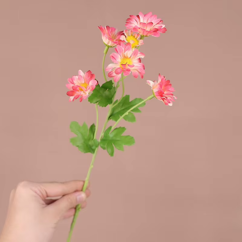 10 pièces café décoratif soie rose camomille simulé fleurs décoration de la maison artificielle 5 tê