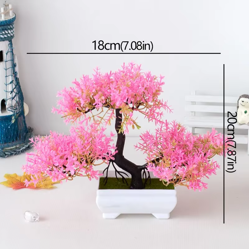 Plantes artificielles bonsaï, arbre en pot simulé, trois fourches, petit arbre pin vert, ornements d