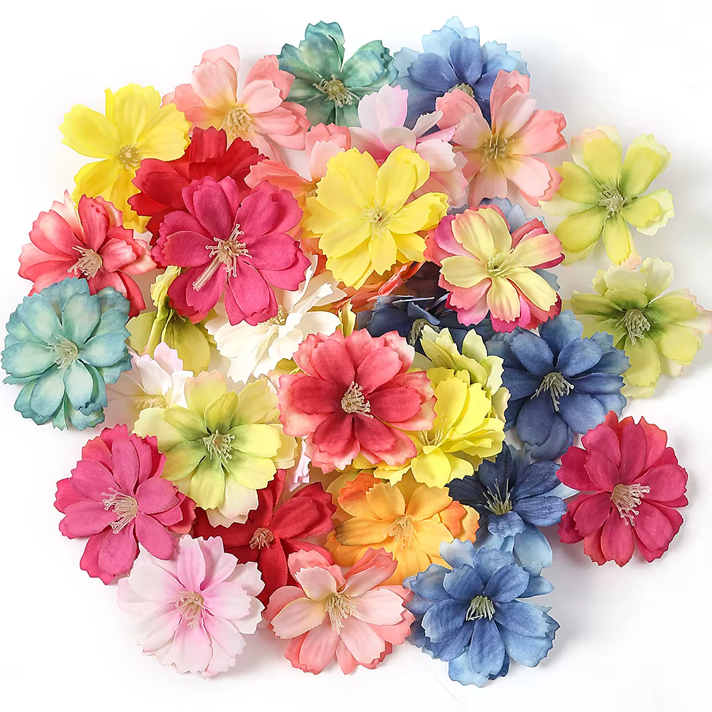 Tête de fleur de cerisier artificielle, 30 pièces, en vrac, décoration florale pour la maison, fête