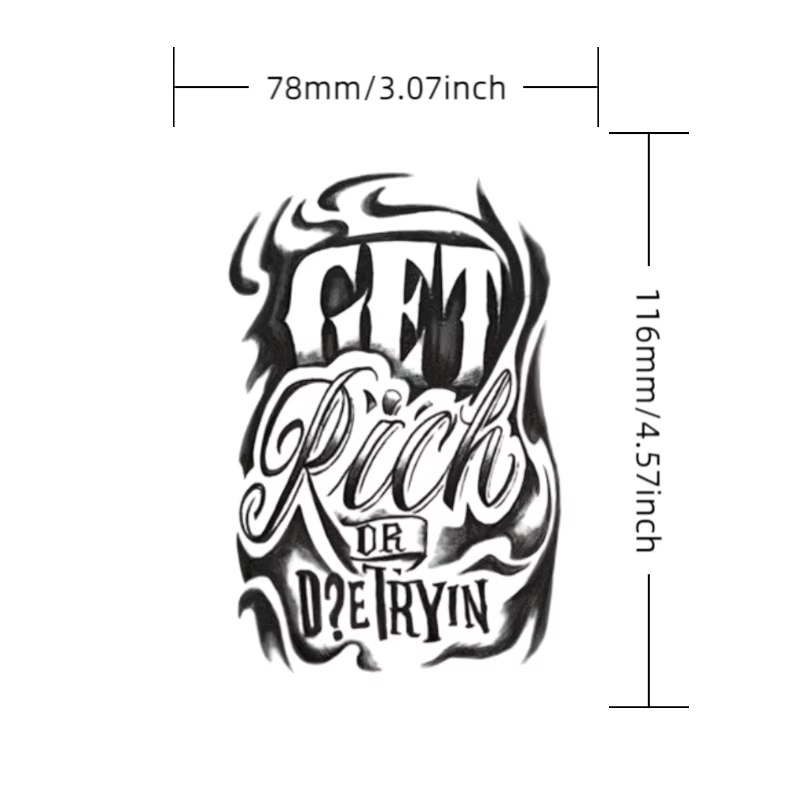 Tatouage semi-permanent |   Totem porte-bonheur, motif graffiti, tatouage style hip-hop « devenir ri