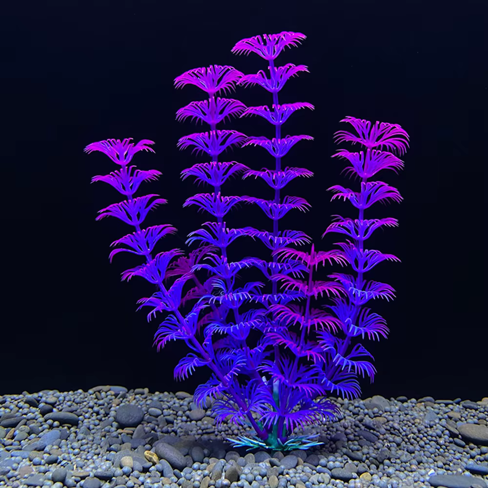 Plantes aquatiques simulées en plastique pour l'aménagement paysager des aquariums, décoration d'aqu