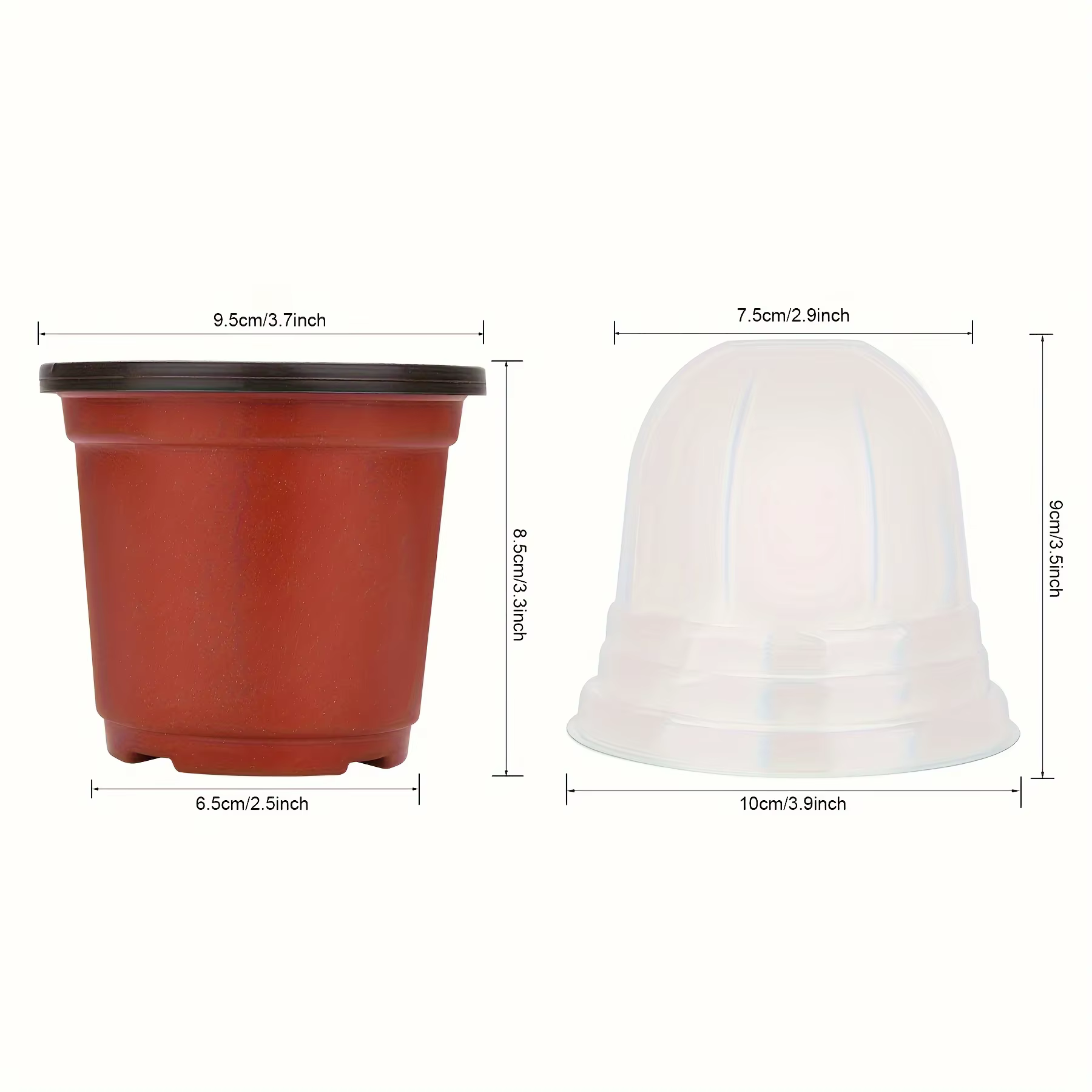Pots de pépinière pour plantes avec dôme d'humidité, 40 ensembles de Pots de pépinière souples de 4