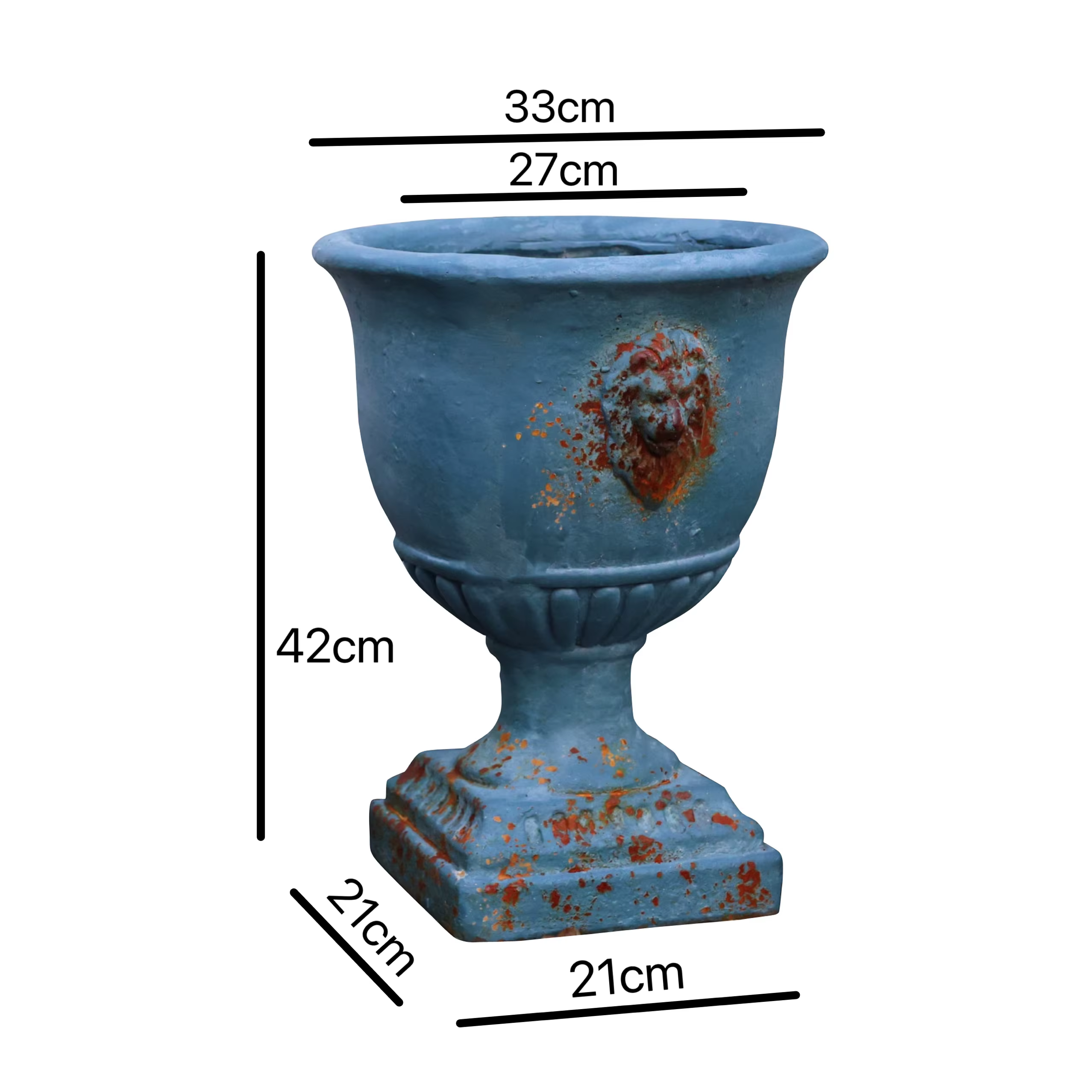Jardinière Antique tête de Lion, Pot de fleur d'extérieur pour décoration de jardin, affichage de ve