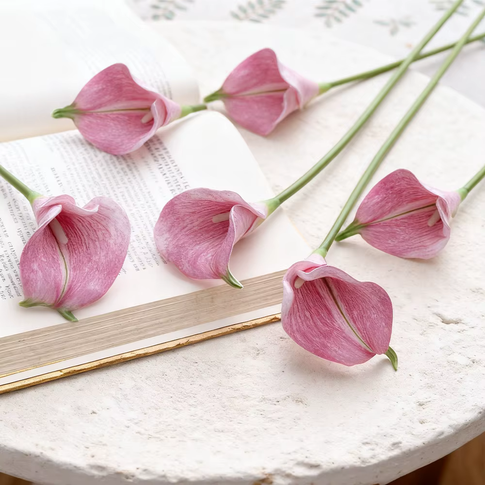 Bouquet de fleurs artificielles Calla, 10 pièces, pour décoration de mariage, arrangements DIY, déco