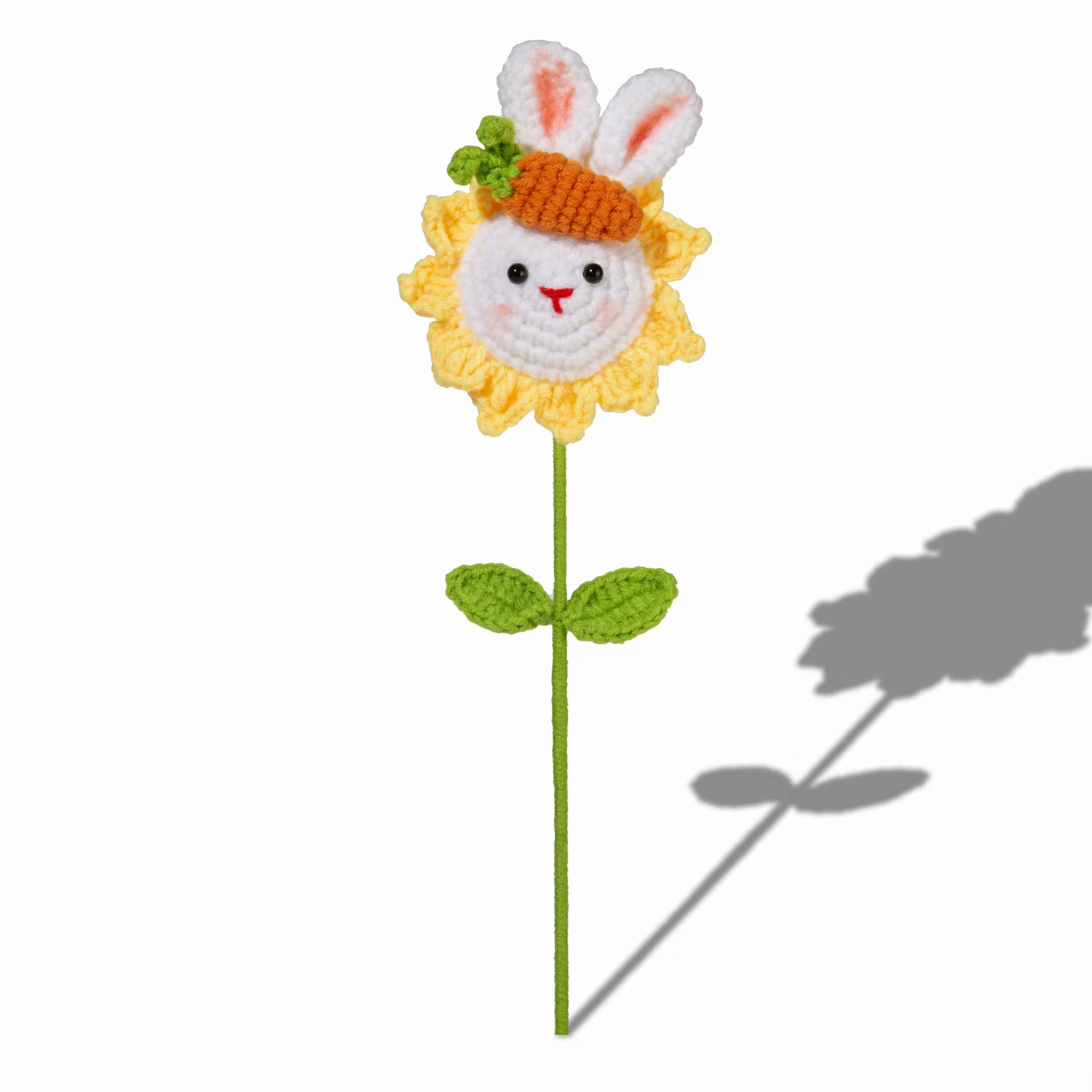 Lapin mignon tricoté fleurs en pot Animal Crochet fleur tissée fleur pour voiture décor à la maison 