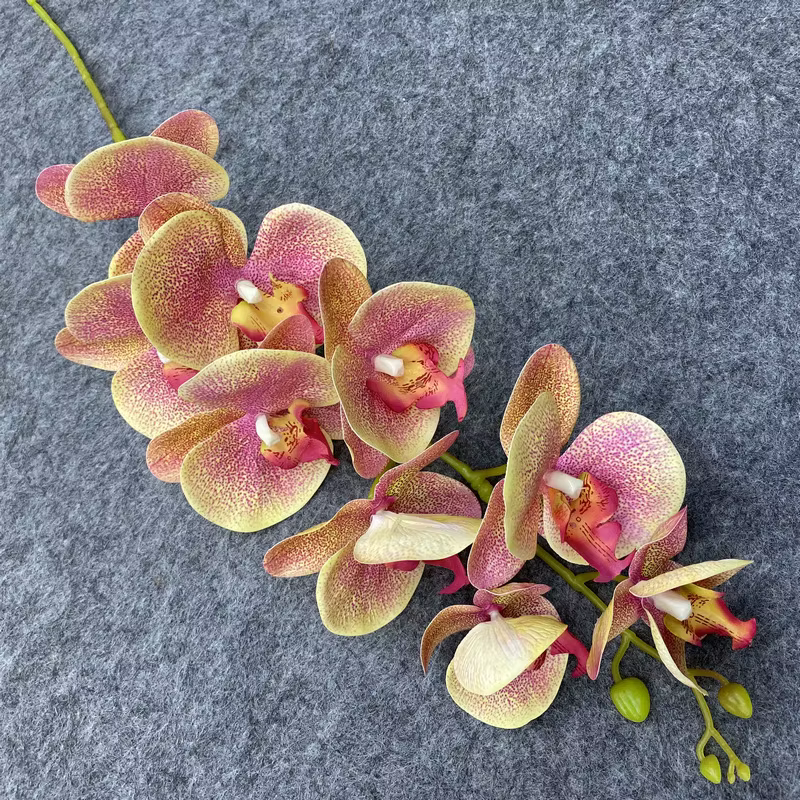 Nouvelle fleur artificielle 9 têtes orchidée papillon longue branche pour salon décor de mariage Tab